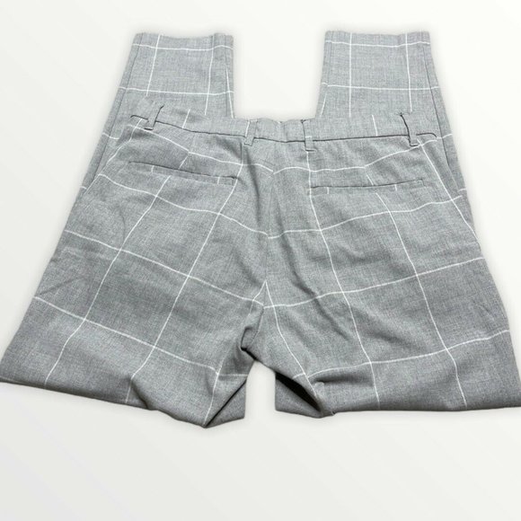 Bershka Womens Skinny Cropped Fit Gray Plaid Pants - Picture 2 of 12